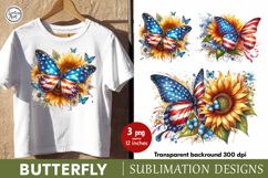 4th of July Butterfly sublimation print design PNG Product Image 1