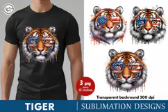 4th of July Tiger sublimation print design PNG Product Image 1