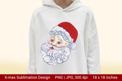 Santa Claus Face. Christmas Sublimation Design Product Image 3