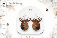 Reindeer Teardrop Earrings | Christmas Earrings Laser Cut Product Image 1