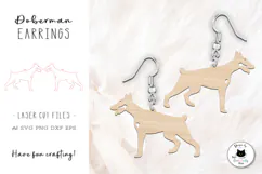 Doberman Dog Laser Cut Earrings | Dog Lover SVG Product Image 1