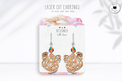 Elegant Easter Earrings Laser Cut | Chicken Earrings SVG Product Image 1