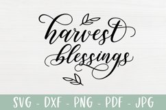 Harvest Blessings - Fall Round Sign SVG - Autumn SVG Product Image 2