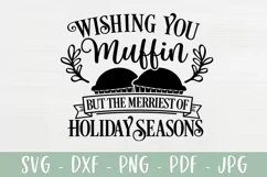 Funny Christmas Pot Holder SVG - Wishing You Muffin - Baking Product Image 2