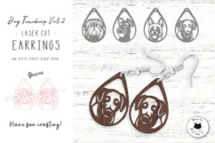 Dog Teardrop Earrings Vol.2 | Dog Laser Cut SVG Product Image 1