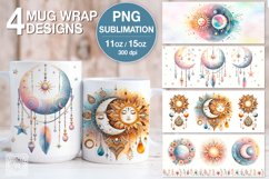 4 Celestial. Day &amp; Night Mug Wrap 11 / 15 oz Product Image 1