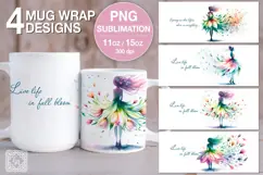 4 Spring Beauty PNG sublimation. 11 & 15 oz mug wrap Product Image 1