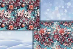 Frozen Beauty/Winter Art digital papers. Christmas Seamless Product Image 2
