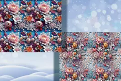 Frozen Lace - Winter Art digital papers. Christmas Seamless Product Image 2