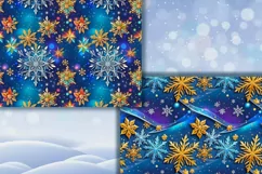 Frozen Beauty- Winter Art digital papers. Christmas Seamless Product Image 2