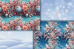Frozen Beauty/Winter Art digital papers. Christmas Seamless Product Image 3