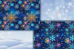 Frozen Beauty- Winter Art digital papers. Christmas Seamless Product Image 3