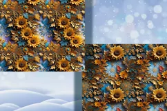 Frozen Lace - Winter Art digital papers. Christmas Seamless Product Image 2