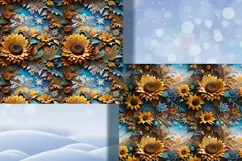 Frozen Lace - Winter Art digital papers. Christmas Seamless Product Image 3