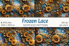Frozen Lace - Winter Art digital papers. Christmas Seamless Product Image 1