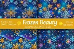 Frozen Beauty- Winter Art digital papers. Christmas Seamless Product Image 1