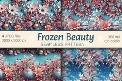Frozen Beauty/Winter Art digital papers. Christmas Seamless Product Image 1