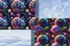 Flower fantasy Art digital papers. Christmas Seamles Product Image 3
