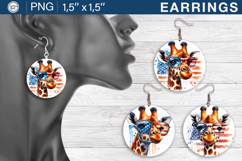 Patriotic Giraffe| 4th of July | earrings sublimation design Product Image 1