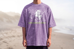 Model Tshirt Washed Front Mockup Product Image 5
