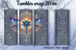 Dragonfly Tumbler Sublimation, 20oz Tumbler Wrap Product Image 2