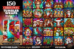 150 MEGA Christmas Bundle | Stained Glass Tumbler Wrap Product Image 4