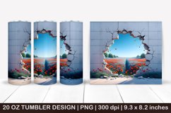 3D tumbler, 3D cracked wall, 3D Brocken wall, Summer Tumbler Product Image 1