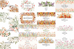 Big Watercolor Flowers Bundle 300 Floral Bouquets, Borders Product Image 5