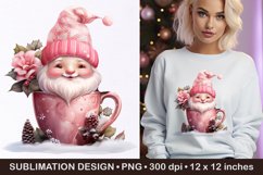 Pink Christmas gnome- Christmas coffee gnome Product Image 1