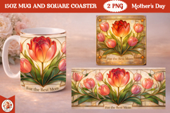 Mother’s Day luxury Mug &amp; Coaster Sublimation Design Product Image 1