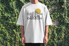 Tshirt Mockup Front Aesthetic Wall Vine Background Product Image 5