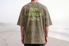 Model Tshirt Washed Back Mockup Product Image 5