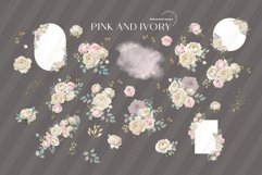 Elegant Pink Ivory Flowers Bouquets Clipart Product Image 4