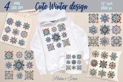 Christmas snowflakes BUNDLE | Cute Winter flower design png Product Image 5