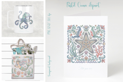 Pastel sea animals sublimation BUNDLE | Cute ocean clipart Product Image 5