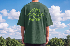 Men's Oversized T-Shirt Back Mockup PSD Color Change Product Image 5