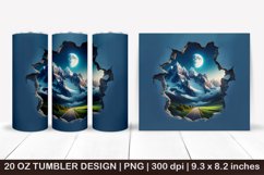 3D tumbler, 3D cracked wall, Mountains tumbler Product Image 1