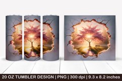 3D tumbler, 3D cracked wall, 3D Brocken wall, Spring Tumbler Product Image 1