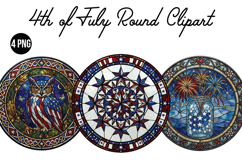 4th of July Round Png Clipart Product Image 1