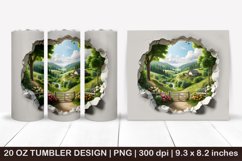 3D tumbler, 3D cracked wall, 3D Brocken wall, Summer Tumbler Product Image 1