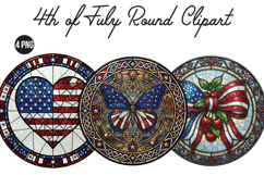 4th of July Round Png Clipart Product Image 1