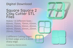 Square Square 2 Earring Clay Cutter - Cookie Cutter STL File Product Image 1