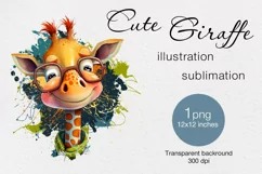 Cute giraffe t-shirt sublimation print design png Product Image 1