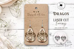 Dragon Earrings Laser Cut | Gothic Teardrop Earrings SVG Product Image 1