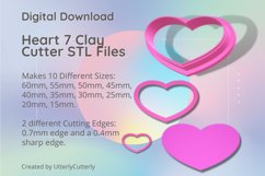 Heart 7 Clay Cutter - Cookie Cutter STL File Product Image 1