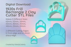 1920s Frill Rectangle 2 Earring Clay Cutter -Cookie Cutter Product Image 1