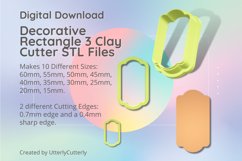 Decorative Rectangle 3 Clay Cutter Earring -Cookie Cutter Product Image 1