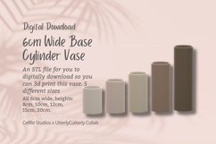 6cm Wide Base, Cylinder Vase STL File Product Image 1