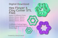 Clay Cutter STL File Flower Hexagon 6- Earring Digital File Product Image 1