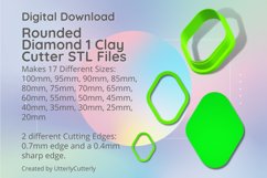 Rounded Diamond 1 Clay Cutter - Cookie Cutter STL File Product Image 1